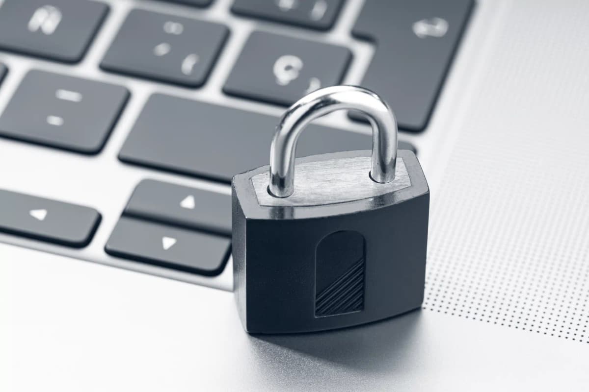 laptop keyboard with a lock setting on it