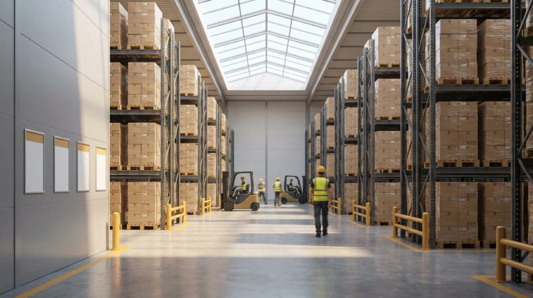 interior of large warehousing facility