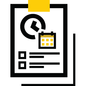 calendar and clock on a piece of paper