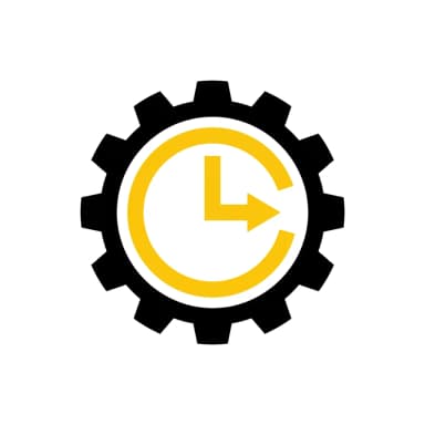 Shift and Production Tracking icon - yellow and black flat design
