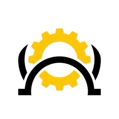 Supporting Manufacturing Operations icon - yellow and black flat design