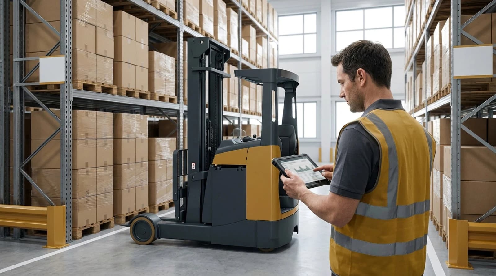 forklift moving blocks spelling out KPI
