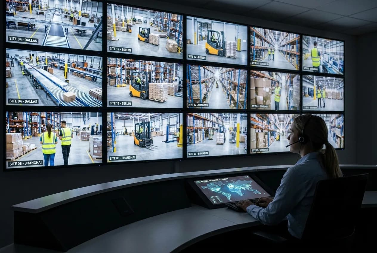 Person using smartphone for logistics tracking and mobile warehouse management