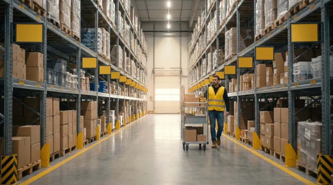 Warehouse aisle reflecting risks in warehouse operations and pack accuracy