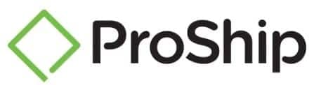 ProShip shipping software logo with green diamond icon and black text