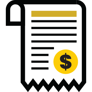 piece of paper with wording and a dollar sign
