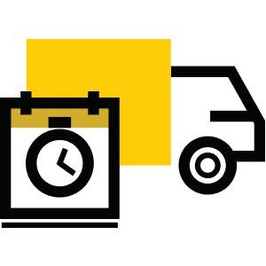 truck and caledar icon with a clock