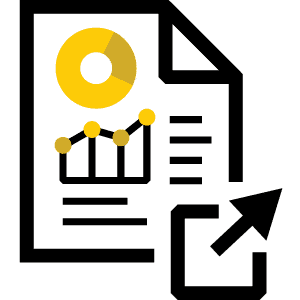 report page and an export icon