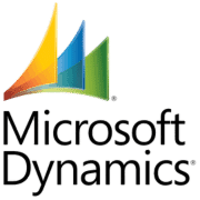 Microsoft Dynamics logo with colorful geometric triangles and black text