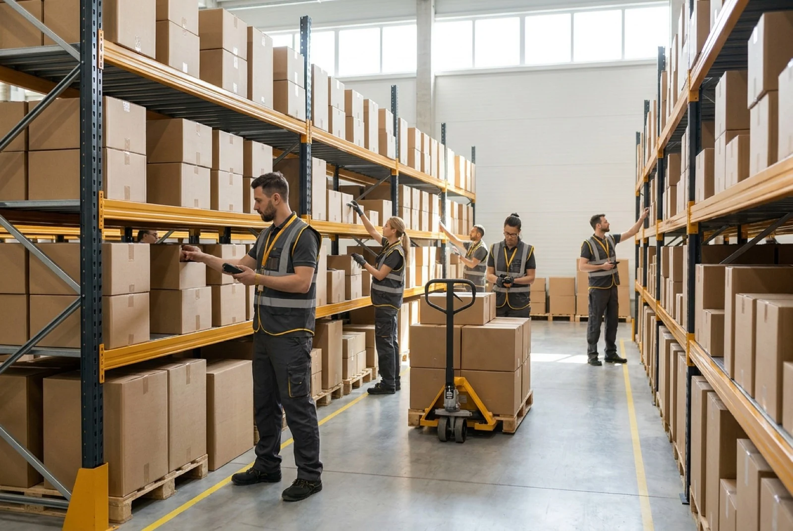 warehouse workers picking inventory