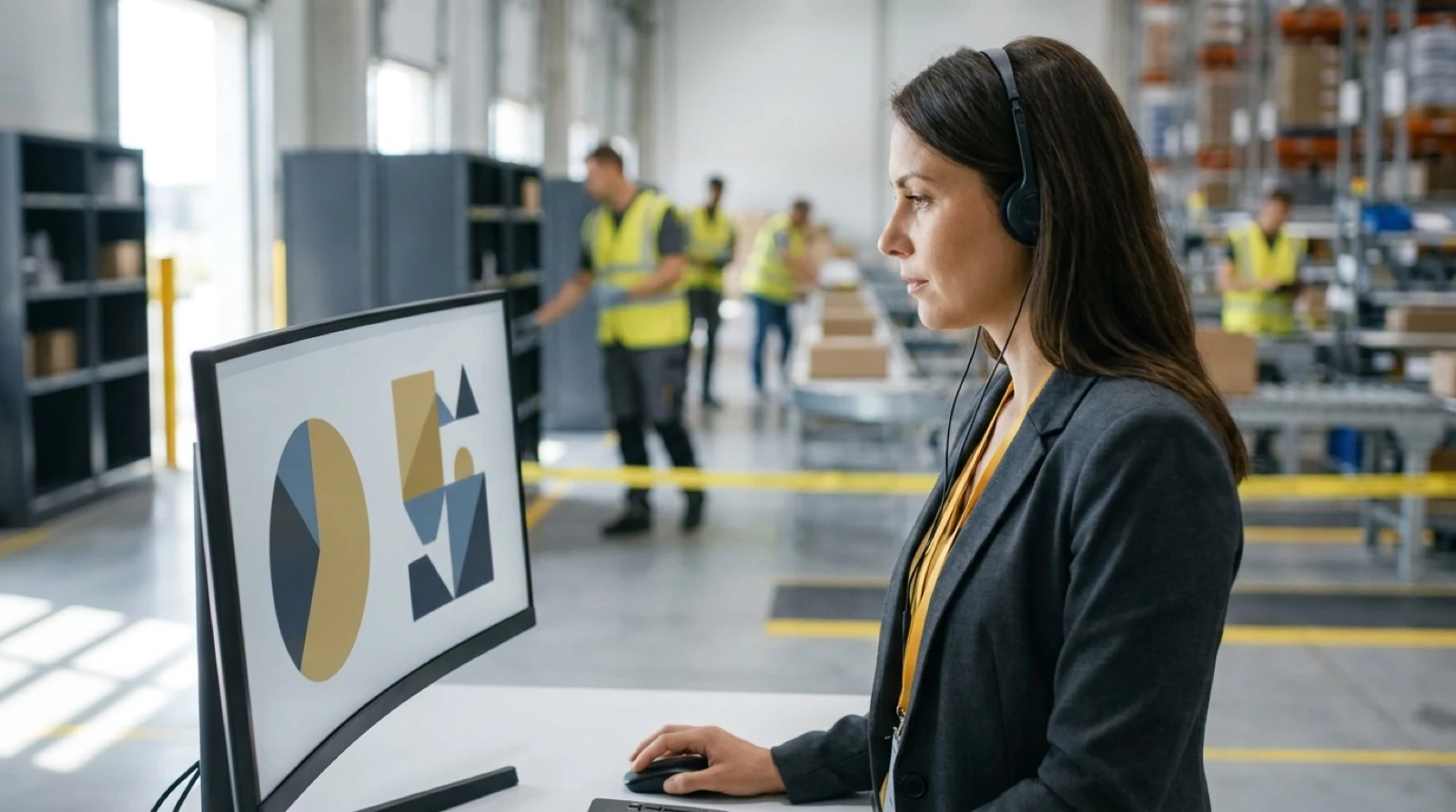 Ecommerce fulfillment KPI dashboard with analytics charts, graphs, and performance targeting bullseye