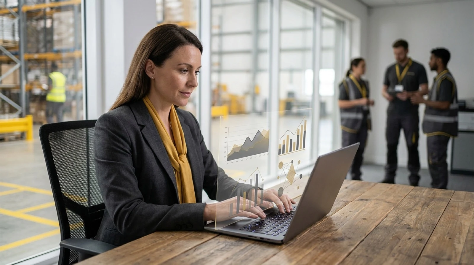Business professional analyzing data dashboards and analytics charts on laptop and tablet