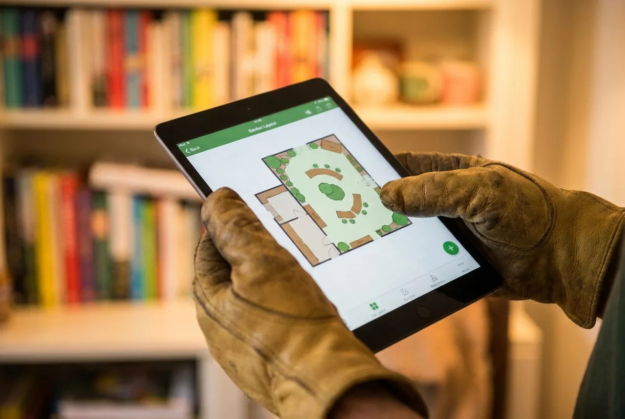 Female warehouse worker in yellow vest using tablet for inventory management