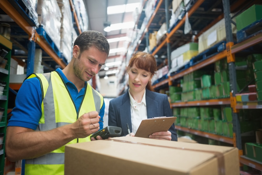Scanning package in the warehouse