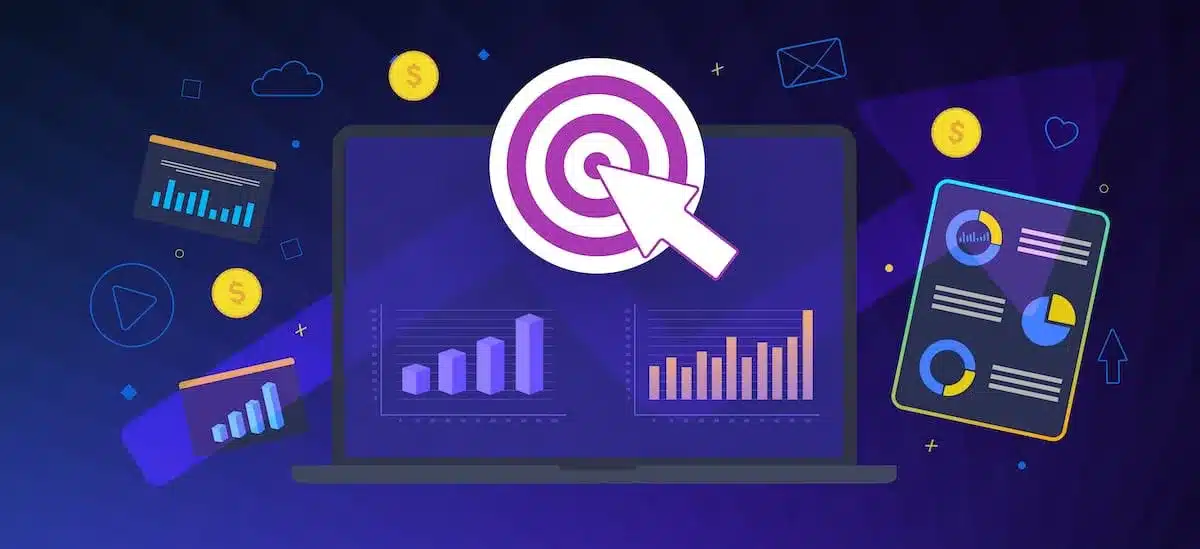 Ecommerce fulfillment KPI dashboard with analytics charts, graphs, and performance targeting bullseye