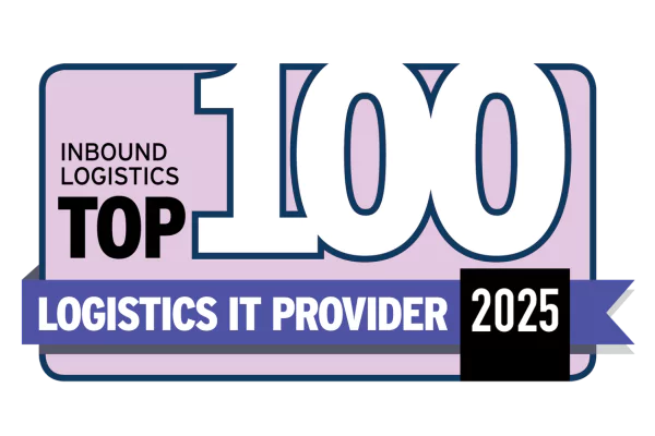 Inbound Logistics Top 100 Logistics IT Provider 2025 award badge graphic