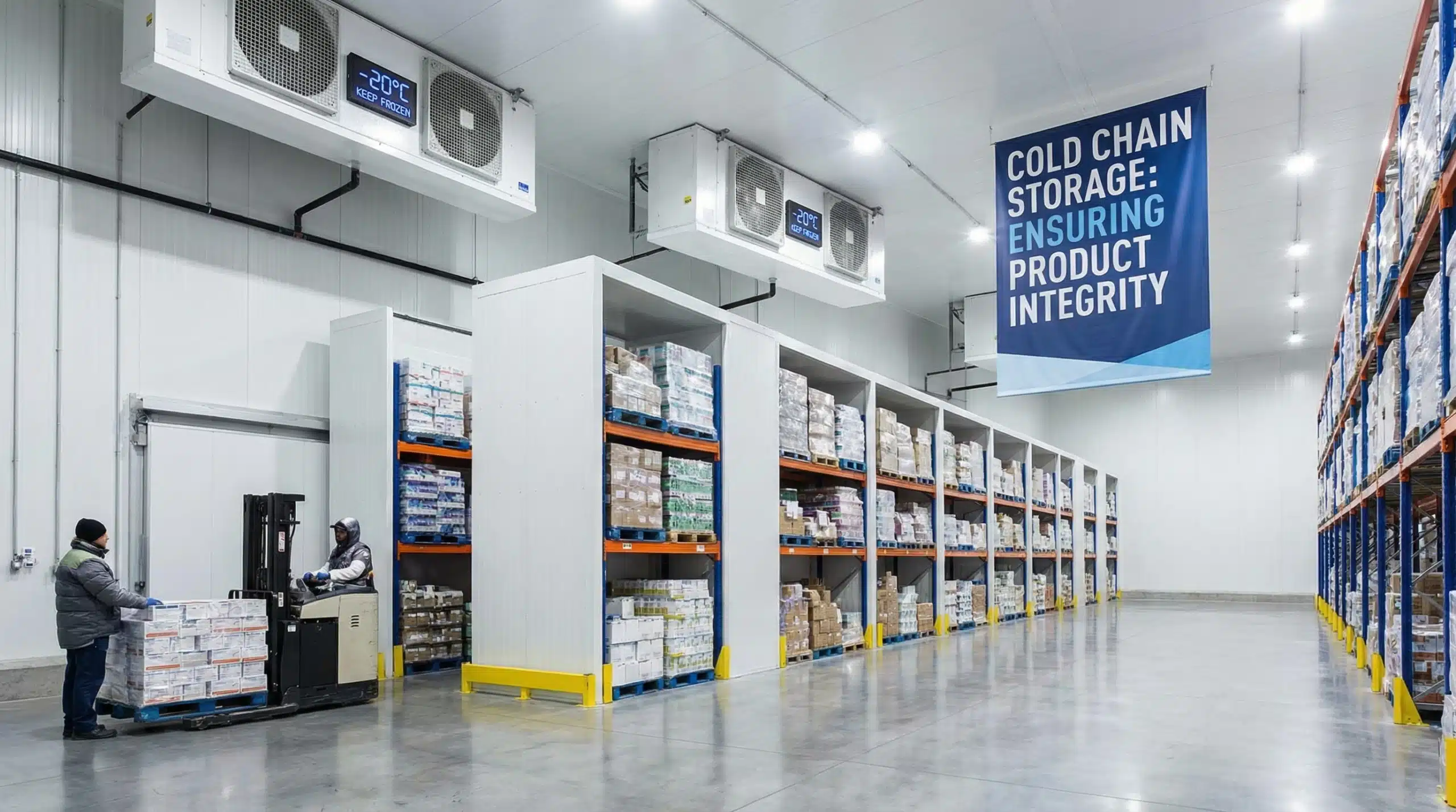 Cold chain storage preventing temperature-sensitive product failure with proper cooling systems