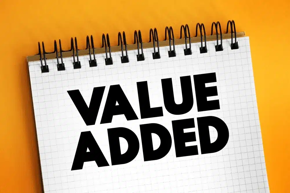 Value-added-wording on notepad