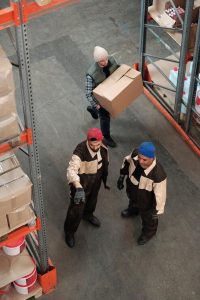Moving box in warehouse
