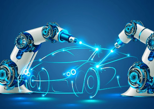 robots drawing a car