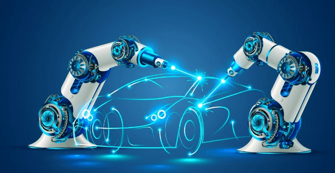 robots drawing a car