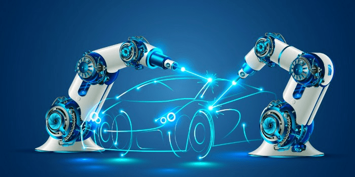 robots drawing a car