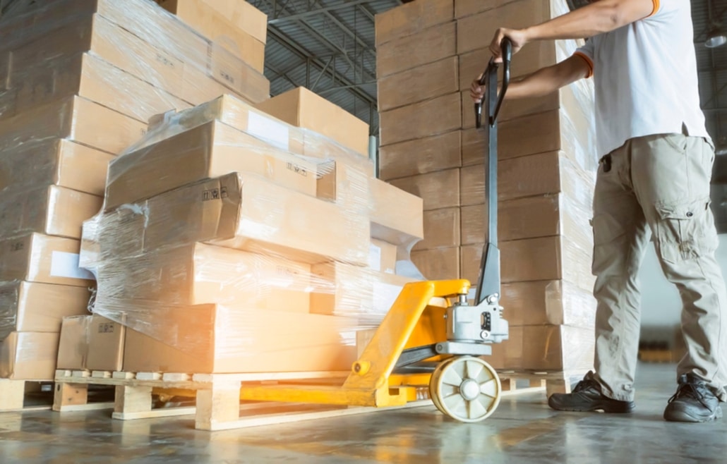 moving a pallet full of boxes