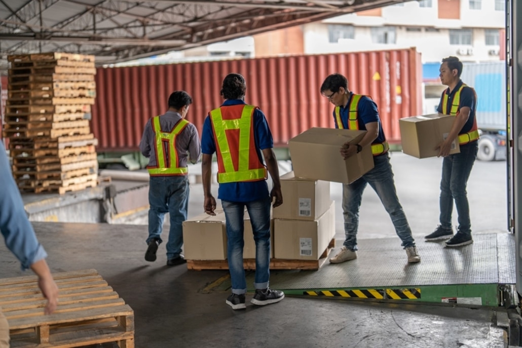 receiving a pallet of products