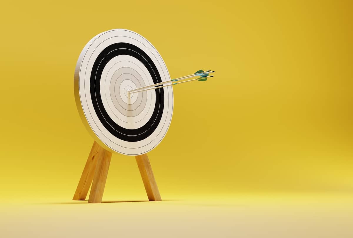 target with arrows hitting a bullseye in the center