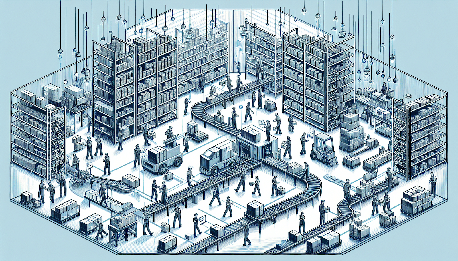 Illustration of a streamlined warehouse operation