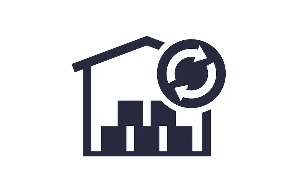warehouse inventory replenishment icon