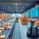 "Automated conveyor belts and robotic forklifts manage ending inventory in a modern distribution warehouse."