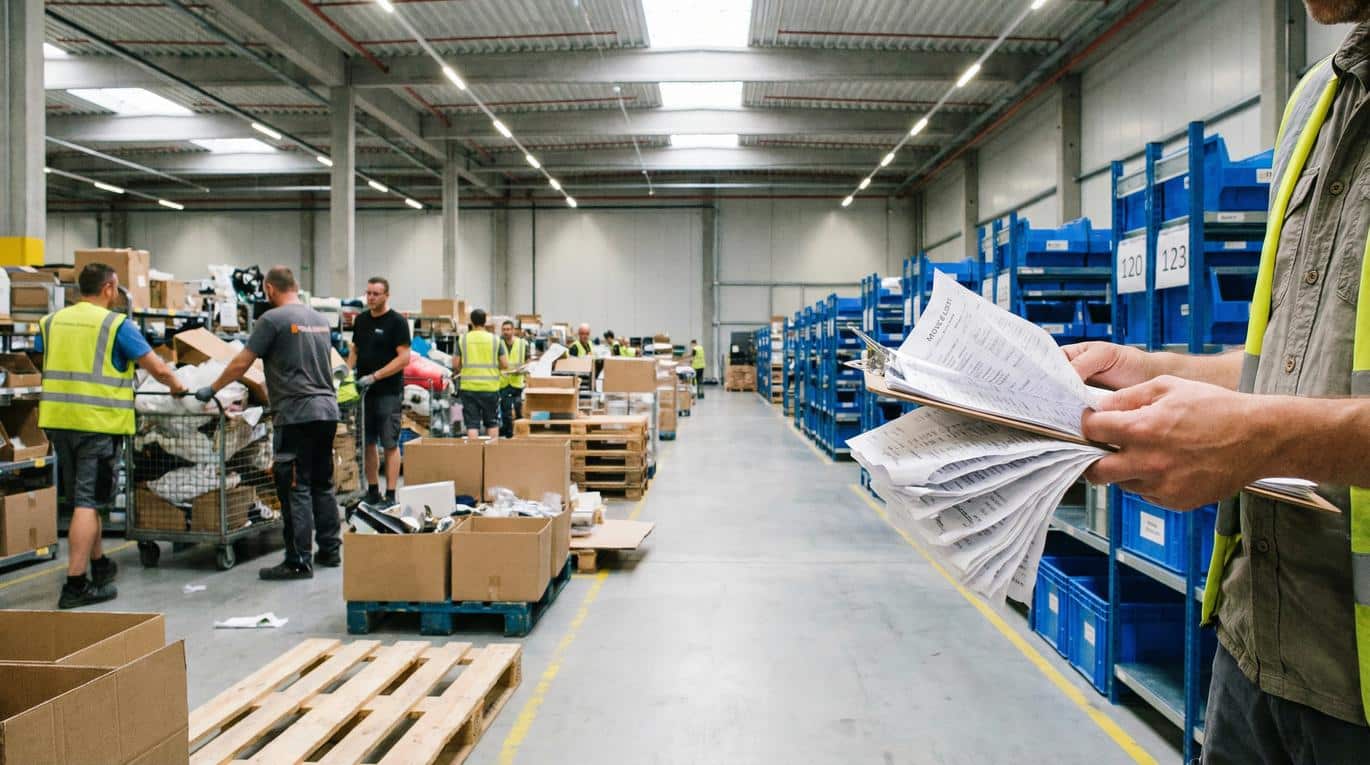 Chaotic and orderly warehouse aisle