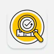 Real-Time Inventory Accuracy Tracking icon - yellow and black flat design