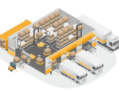 efficient warehouse racking layout illustration
