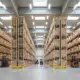 illustration of large warehouse with pallet racking system