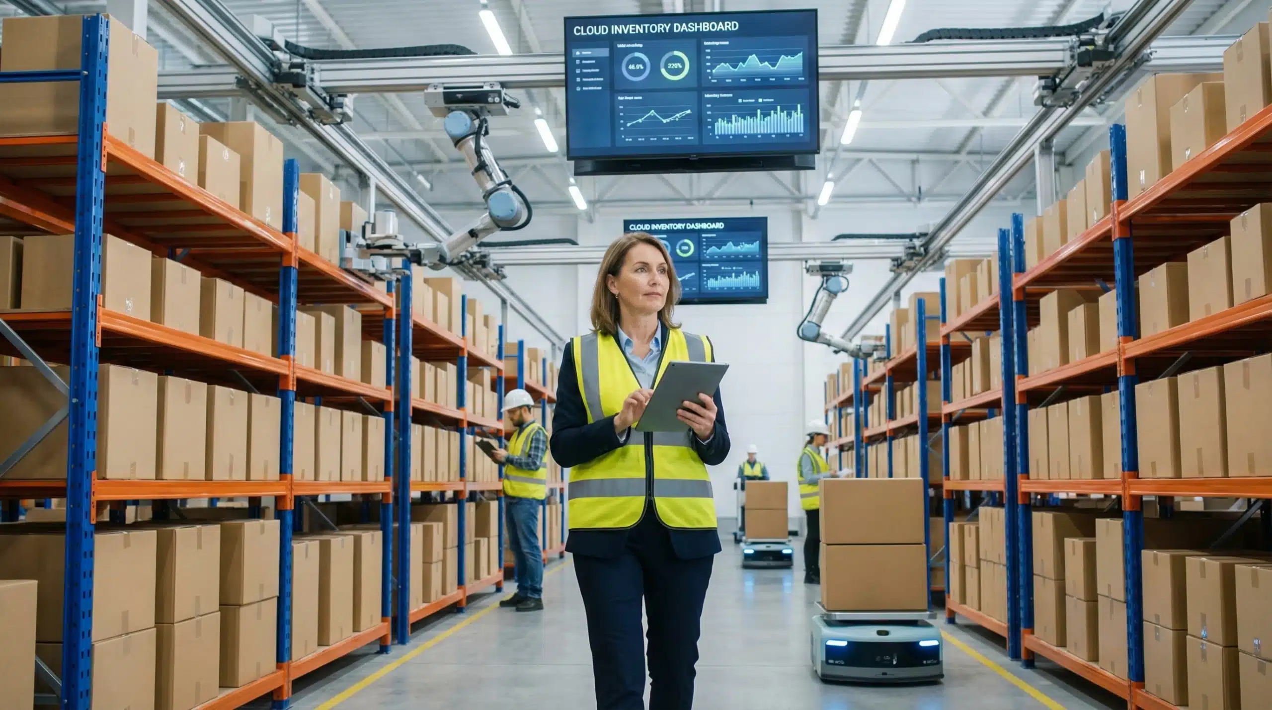 professional in a cloud inventory management warehouse