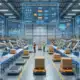 Modern automated warehouse with digital interfaces showcasing 3PL technology implementation strategies