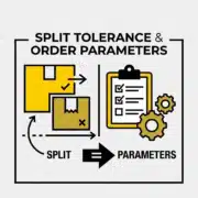 Split tolerance and order parameters warehouse management process icon with package splitting workflow