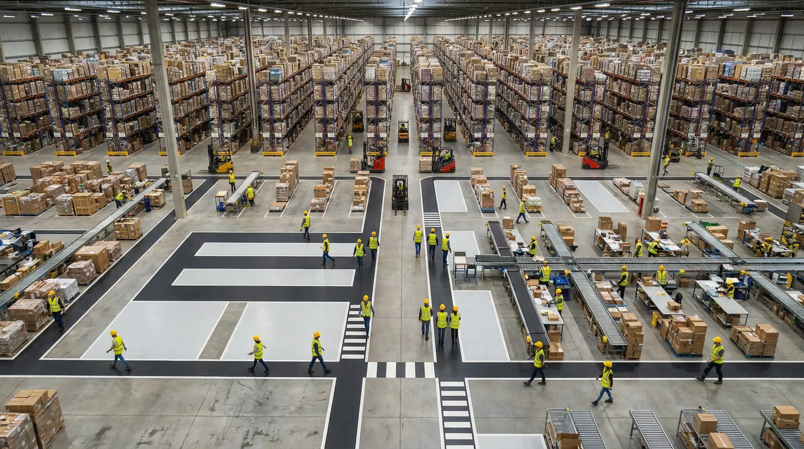 Aerial view of 3PL warehouse operations