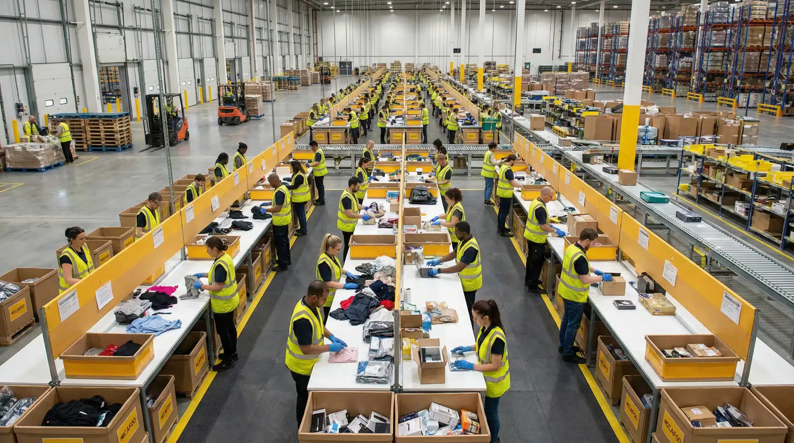 Warehouse returns and processing area