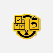SKU Reconciliation Against RGA icon - yellow and black flat design