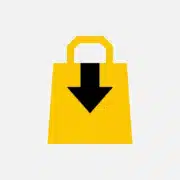 Shop Order Receiving icon - yellow and black flat design