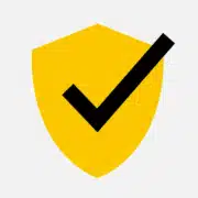 Quality Control Integration icon - yellow and black flat design