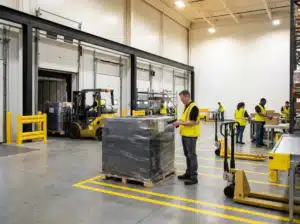 WMS Manufacturing Receiving - warehouse workers receiving manufacturing materials