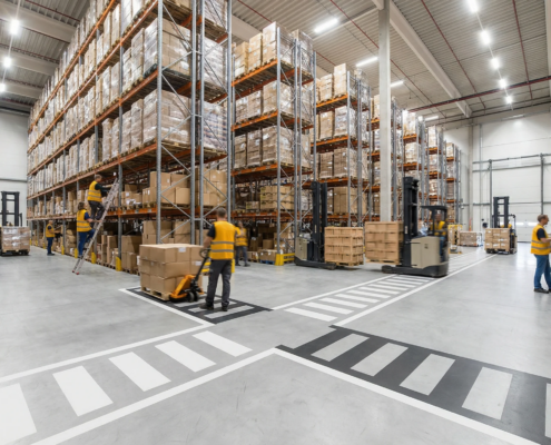 Warehouse scene showing fifo lifo operations
