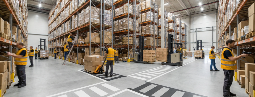 Warehouse scene showing fifo lifo operations