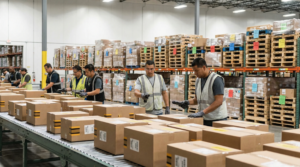 Receiving dock with automated picking system